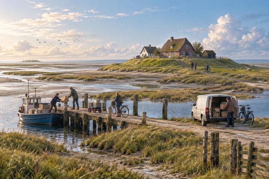 Hallig Langeneß – KI-Symbolbild