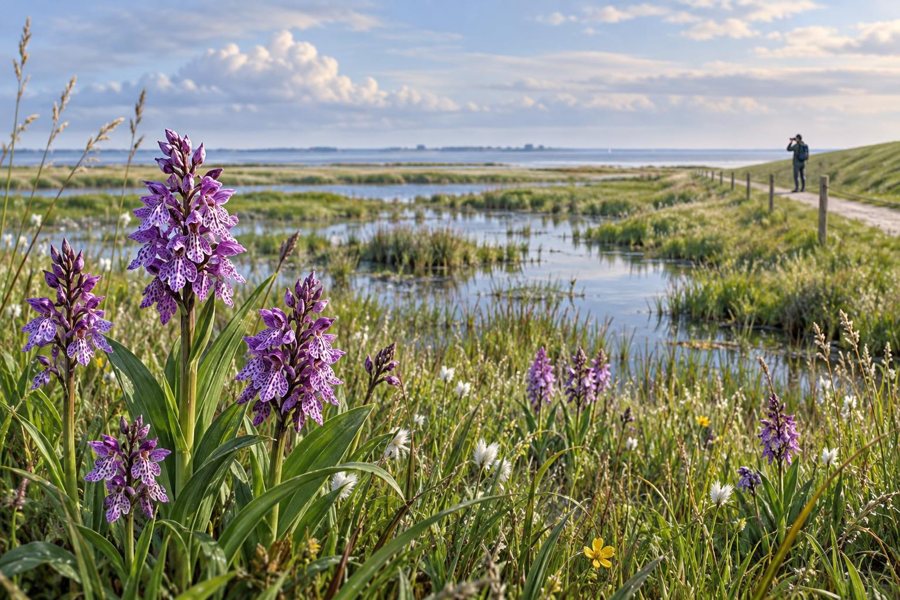 Orchideen im Meldorfer Speicherkoog – KI-Symbolbild