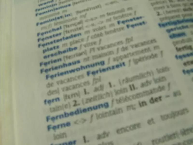 Aufgeschlagenes Wörterbuch als Symbol für Sprachlernen