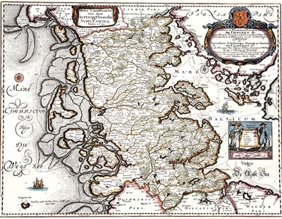 Karte der schleswigschen Nordseeküste von 1650