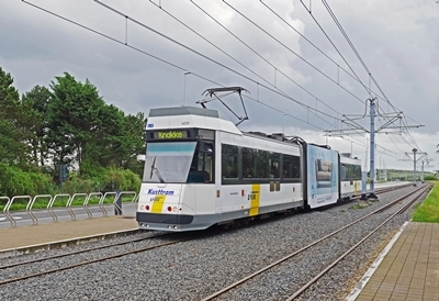 Die Kusttram an der belgischen Küste