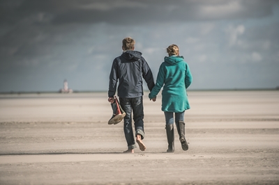 Spaziergänger am Strand